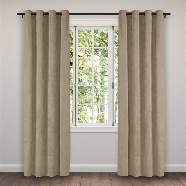 Rideau en velours côtelé taupe CORDUROY- Par Brunelli