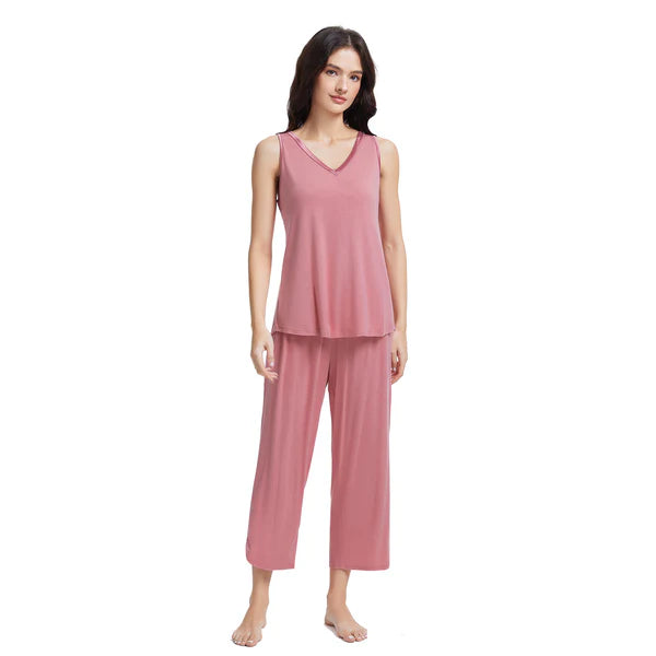 Ensemble capri en bambou ( Rose ) PEIGNOIR ,disponible chez Literie-Déco et moi