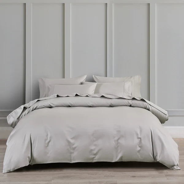 Housse de couette en coton PIMA ( 400 fils )- Gris Argent Housse de couette ,disponible chez Literie-Déco et moi