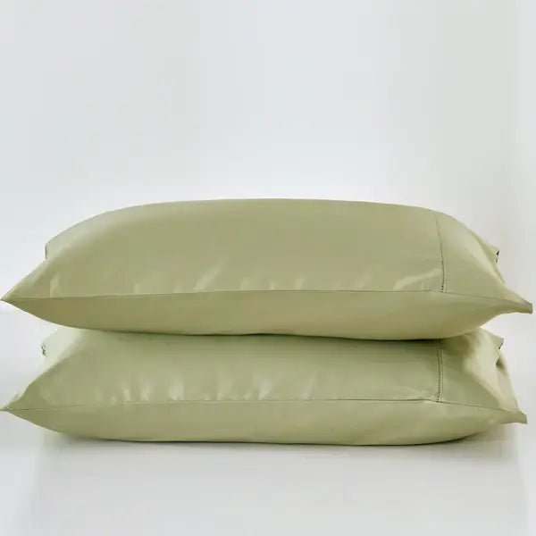 Taies d'oreiller coton PIMA 400fils (Paquet de 2) - Vert Cypress taies ,disponible chez Literie-Déco et moi