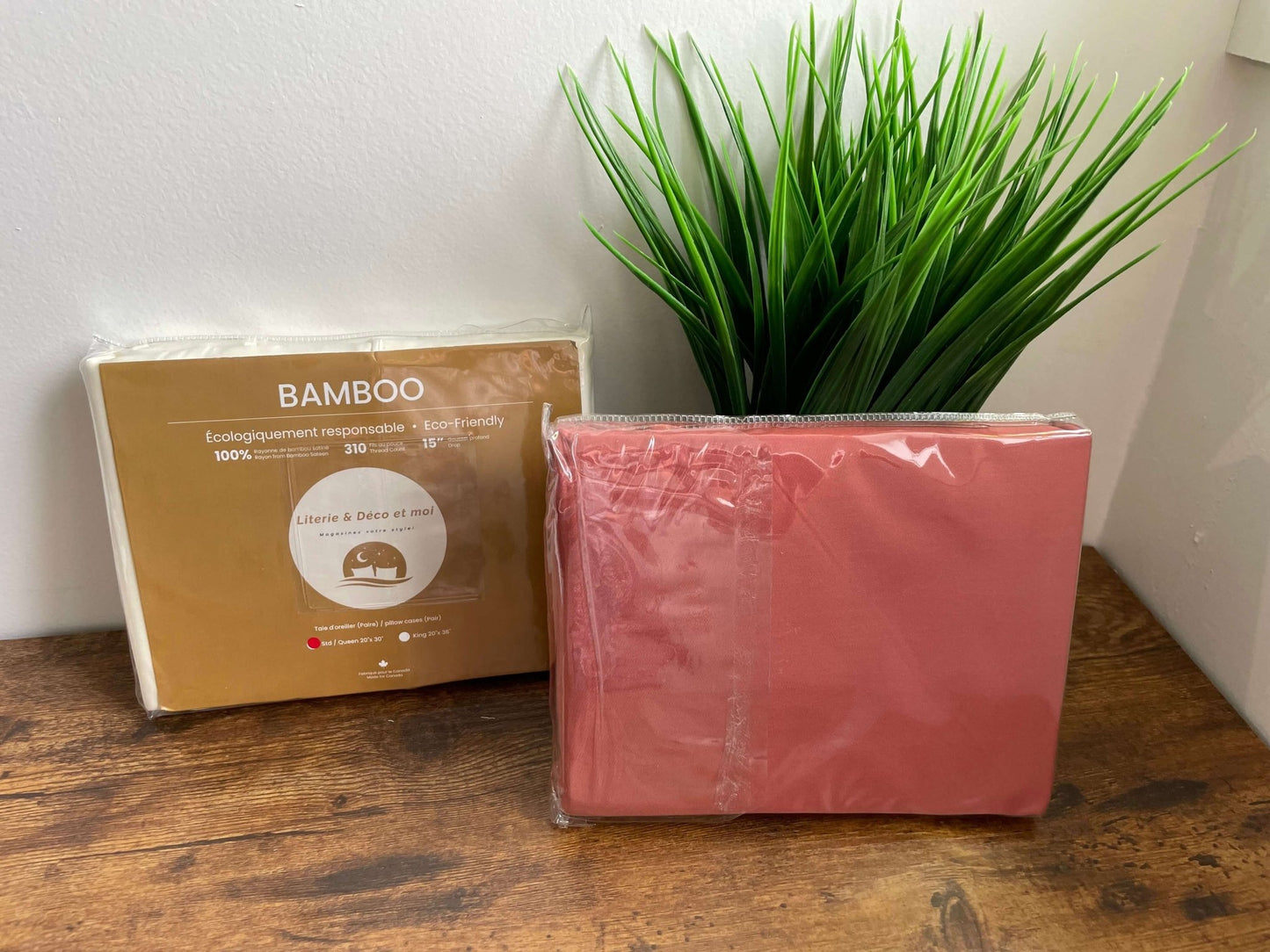 Taies d'oreiller en rayonne de bambou ( Paire )- Collection Literie-Déco et Moi Draps ,disponible chez Literie-Déco et moi