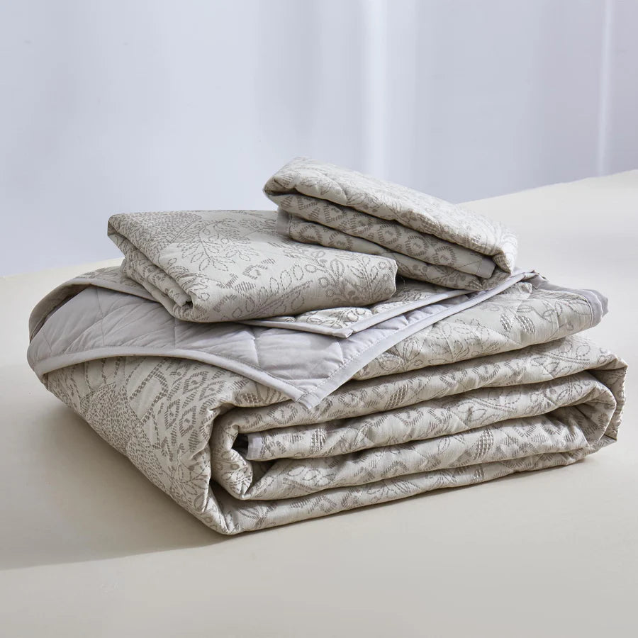 Ensemble courtepointe tissée Timeless Heritage ( Taupe )