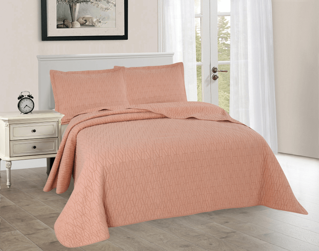 Ensemble de couverture matelassée DIAMANT (Coucher de soleil ) Couvre-lit ,disponible chez Literie-Déco et moi