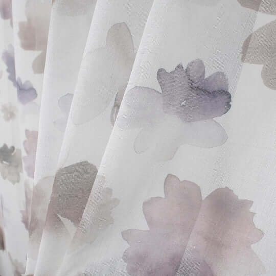 Rideau LAURA ( beige et mauve ) rideau ,disponible chez Literie-Déco et moi