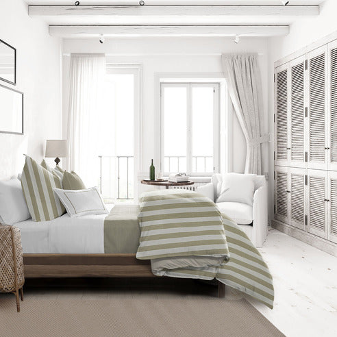 FAIT AU CANADA- Modèle WAVE RUNNER ( Sable ) - 5 PIECES-  Par Colcha Linens Douillette, Couvre-lit, Housse de couette  ,disponible chez Literie-Déco et moi 