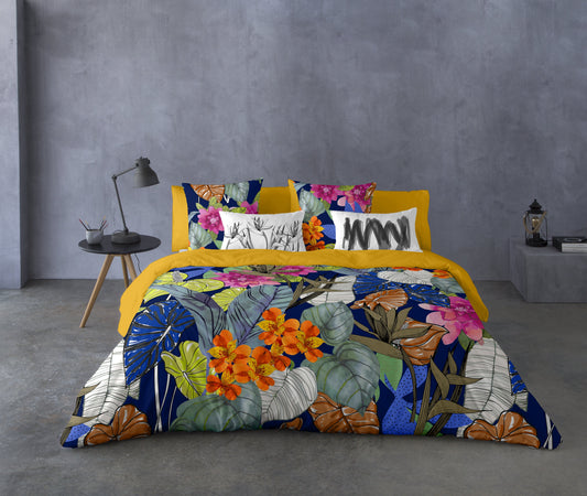 (Fait au Québec) Housse de couette AMAZONE BLEU ( Ensemble 4 pièces ) Housse de couette  ,disponible chez Literie-Déco et moi 