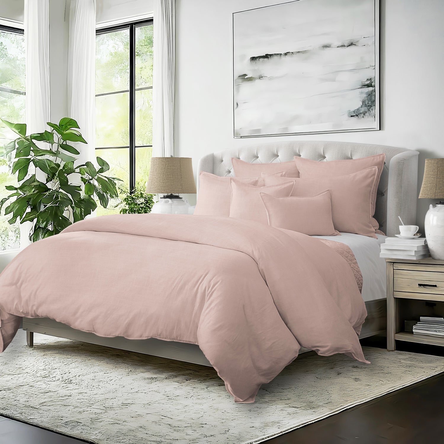 FAIT AU CANADA- Modèle ELSIE ( Rose ) - Par Colcha Linens Douillette, Couvre-lit, Housse de couette  ,disponible chez Literie-Déco et moi 