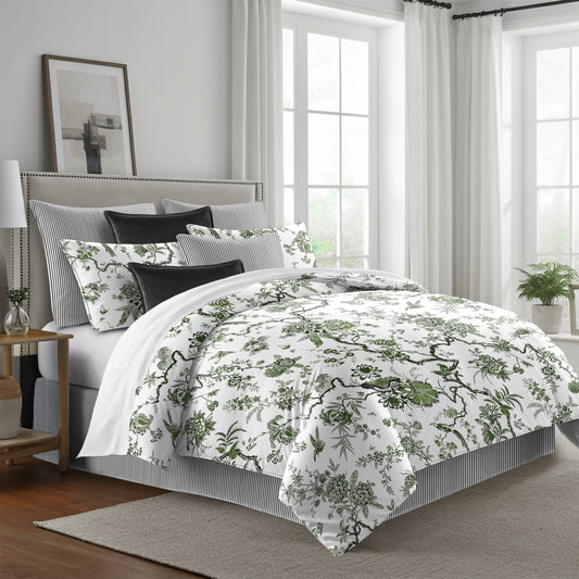 FAIT AU CANADA- Modèle TREE TOP AVOCADO - Par Colcha Linens Douillette, Couvre-lit, Housse de couette  ,disponible chez Literie-Déco et moi 