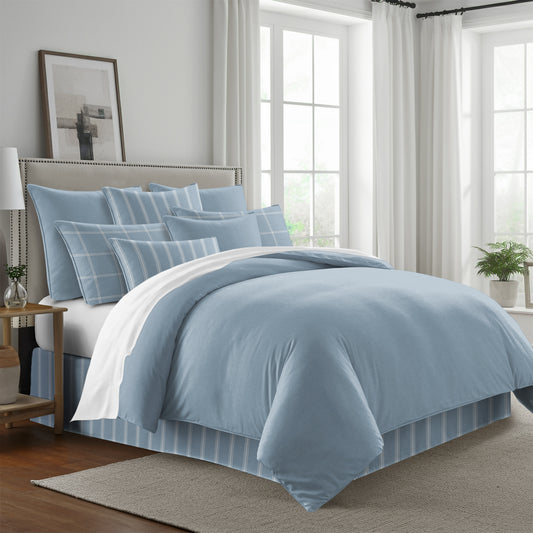 FAIT AU CANADA- Modèle SHAY BLEU UNI - Par Colcha Linens Douillette, Couvre-lit, Housse de couette  ,disponible chez Literie-Déco et moi 