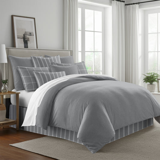 FAIT AU CANADA- Modèle SHAY GRIS UNI - Par Colcha Linens Douillette, Couvre-lit, Housse de couette  ,disponible chez Literie-Déco et moi 
