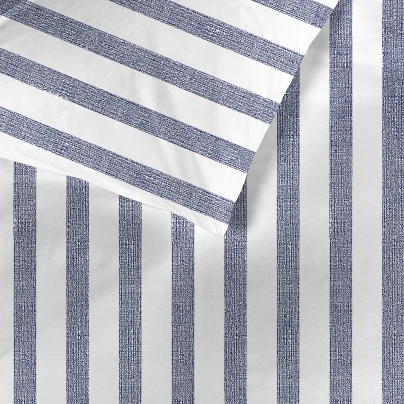 Ensemble housse de couette à rayures bleues Ally - Par Brunelli (Livraison AUTOMNE 2026)