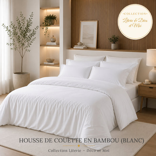 Ensemble de draps en rayonne de bambou ( Blanc)- Collection Literie-Déco et Moi - Draps LITERIE & DÉCO ET MOI - Literie-Déco et moi 