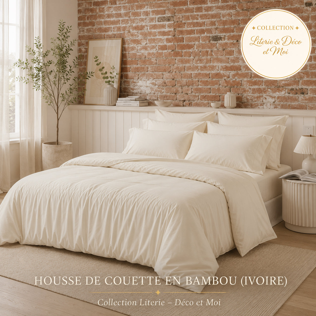 Ensemble de draps en rayonne de bambou ( Ivoire)- Collection Literie-Déco et Moi - Draps LITERIE & DÉCO ET MOI - Literie-Déco et moi 
