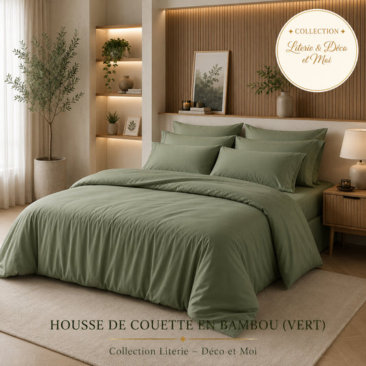 Ensemble de draps en rayonne de bambou (Vert)- Collection Literie-Déco et Moi - Draps LITERIE & DÉCO ET MOI - Literie-Déco et moi 