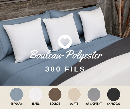 ( Confectionné au Québec ) Housse de couette BORÉALY 300 fils ( 60% rayonne bouleau/40% polyester) - Draps Zénima - Literie-Déco et moi 