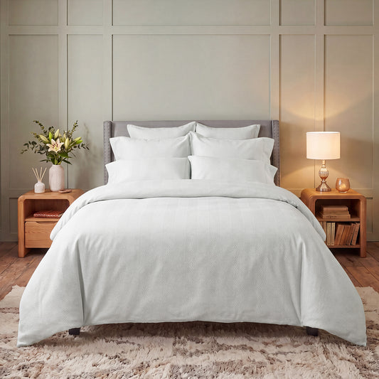 ( Fait au Canada ) Housse de couette en coton Chevrons ( 3 teintes disponibles )