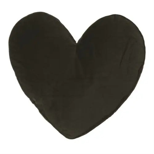 Coussin coeur en velours noir VELVET- Par Brunelli coussins  ,disponible chez Literie-Déco et moi 
