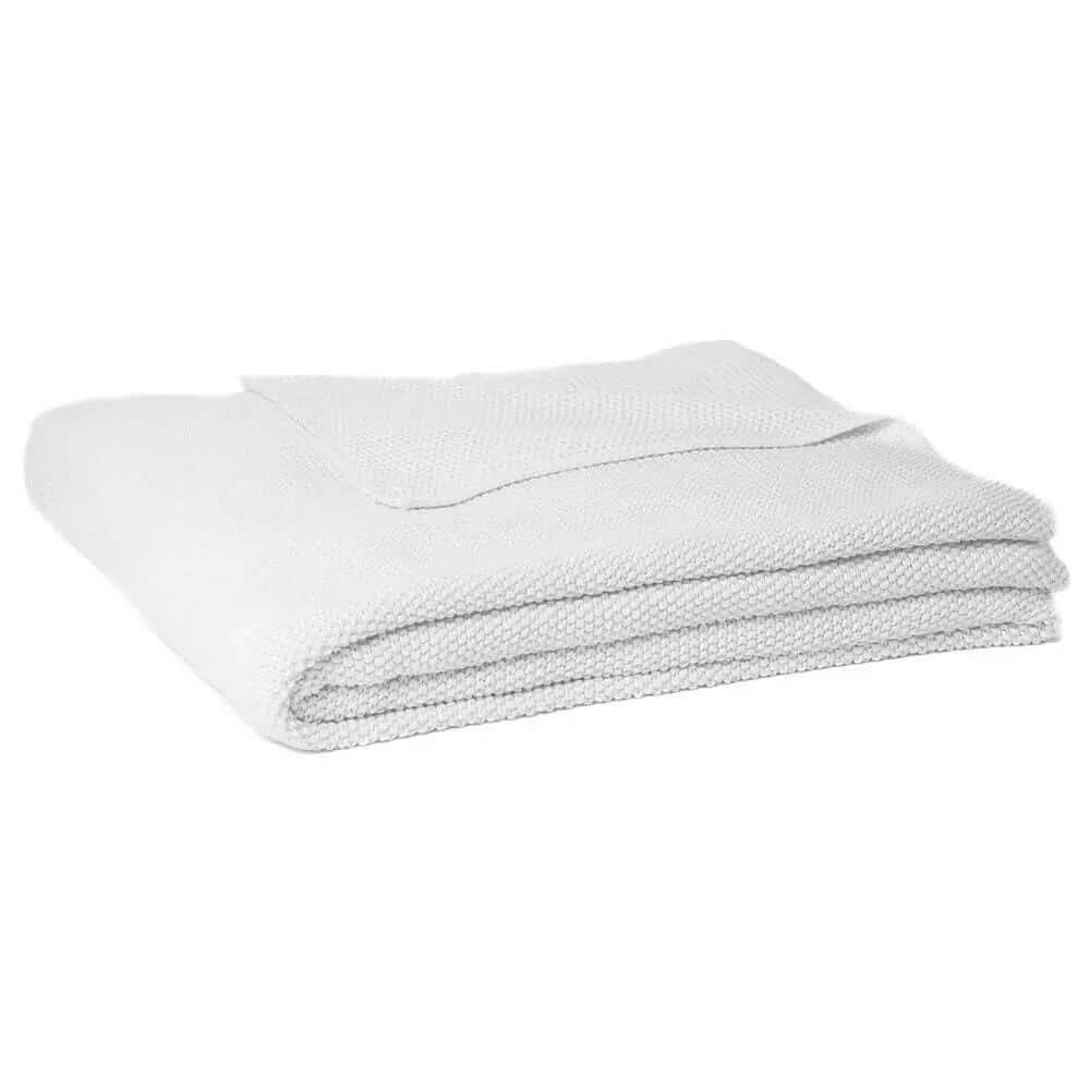 Couverture en tricot blanc CHARLY - Par Brunelli - Literie - Déco et moi