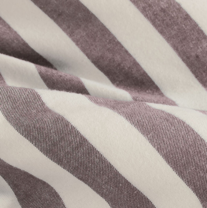 Ensemble housse de couette crème à rayures bordeaux Elias - Par Brunelli (Livraison AUTOMNE 2026)
