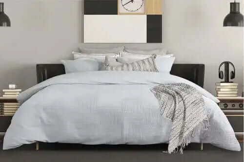 Ensemble de housse de couette GAVEN ( gris ) de rjs trading – PRODUIT de qualité chez Literie & Déco et Moi