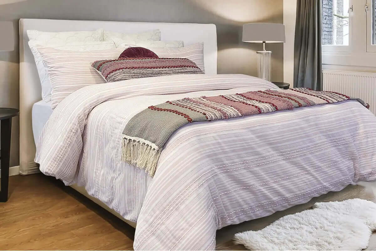 Ensemble de housse de couette YURA ( Ivoire et rose ) - Premium Housse de couette from rjs trading - Just $34.99! Shop now at Literie-Déco et moi 