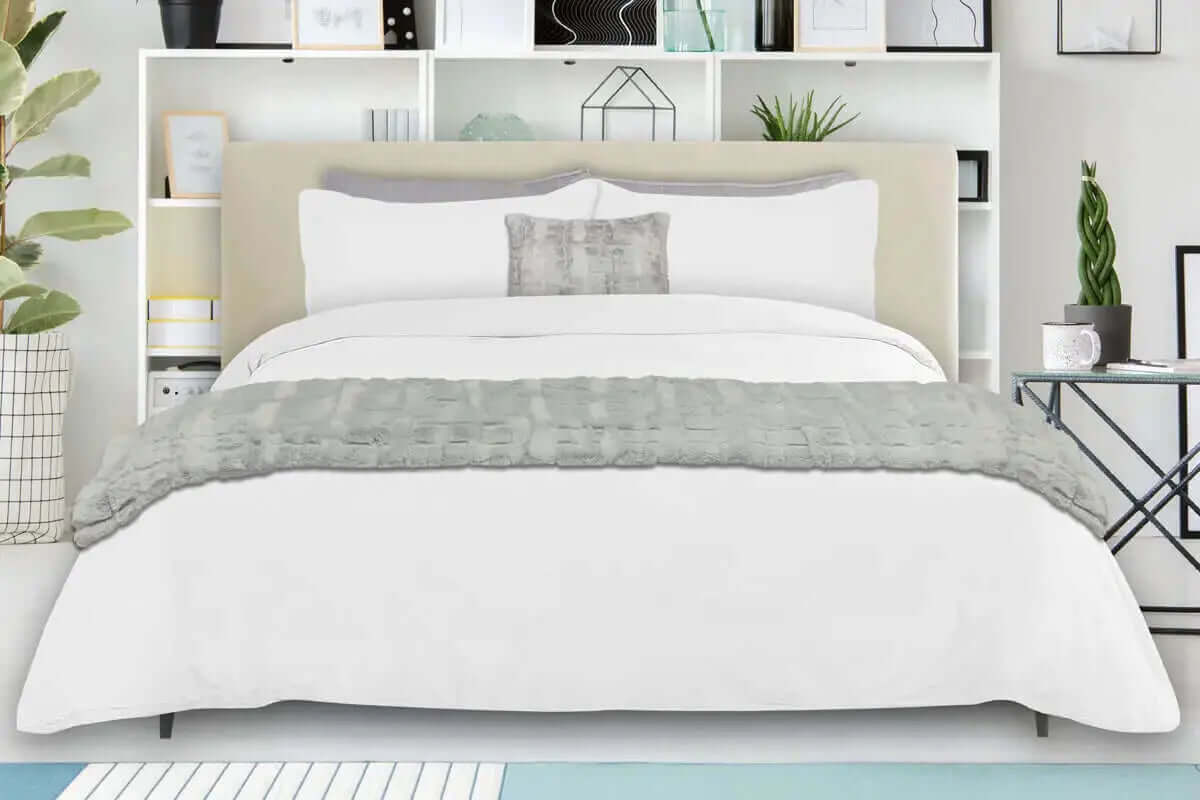 Ensemble de housse de couette en lin MORGAN ( blanc ) - Literie - Déco et moi