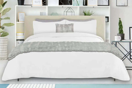 Ensemble de housse de couette en lin MORGAN ( blanc ) - Literie - Déco et moi