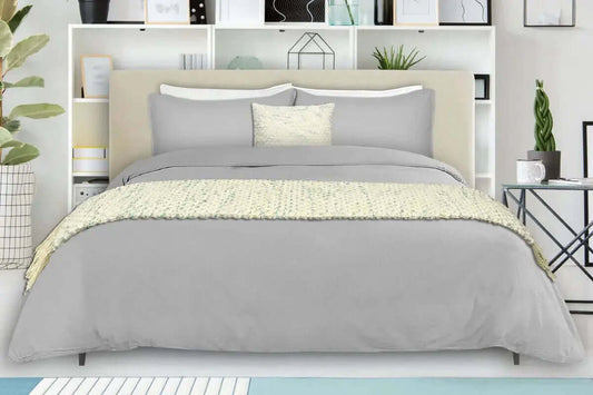 Ensemble de housse de couette en lin MORGAN ( gris ) de rjs trading – PRODUIT de qualité chez Literie & Déco et Moi