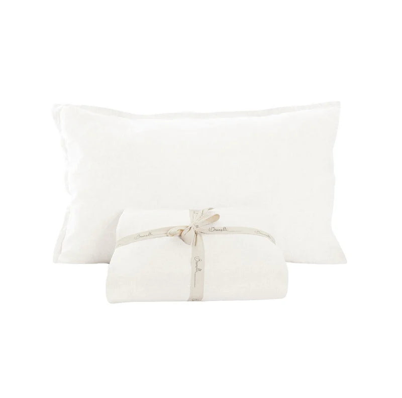 Housse de couette en lin blanc LINEN- Par Brunelli Housse de couette  ,disponible chez Literie-Déco et moi 