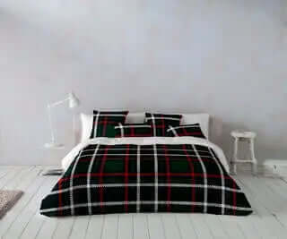 (Fait au Québec ) Housse de couette SCOTT VERT FORÊT ( Ensemble 4 pièces ) - Literie - Déco et moi