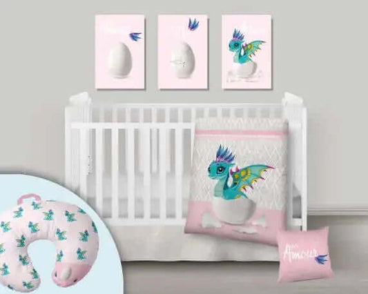 ( Fait au Québec) Ensemble de literie et accessoires pour bébé - L'AMOUR DE MA VIE - Literie - Déco et moi