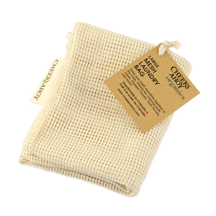 Sac a linge en maille de coton biologique - GRAND sac en filet  ,disponible chez Literie-Déco et moi 