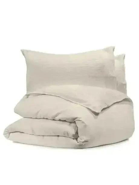 Housse de couette ÉMILIA, en gaze de coton (teinte: LIN ) - Premium Housse de couette from Dolce bianca - Just $384.99! Shop now at Literie-Déco et moi 