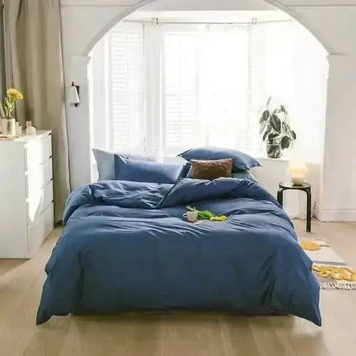 Housse de couette NATURE ( Bleu foncé ) - Literie - Déco et moi