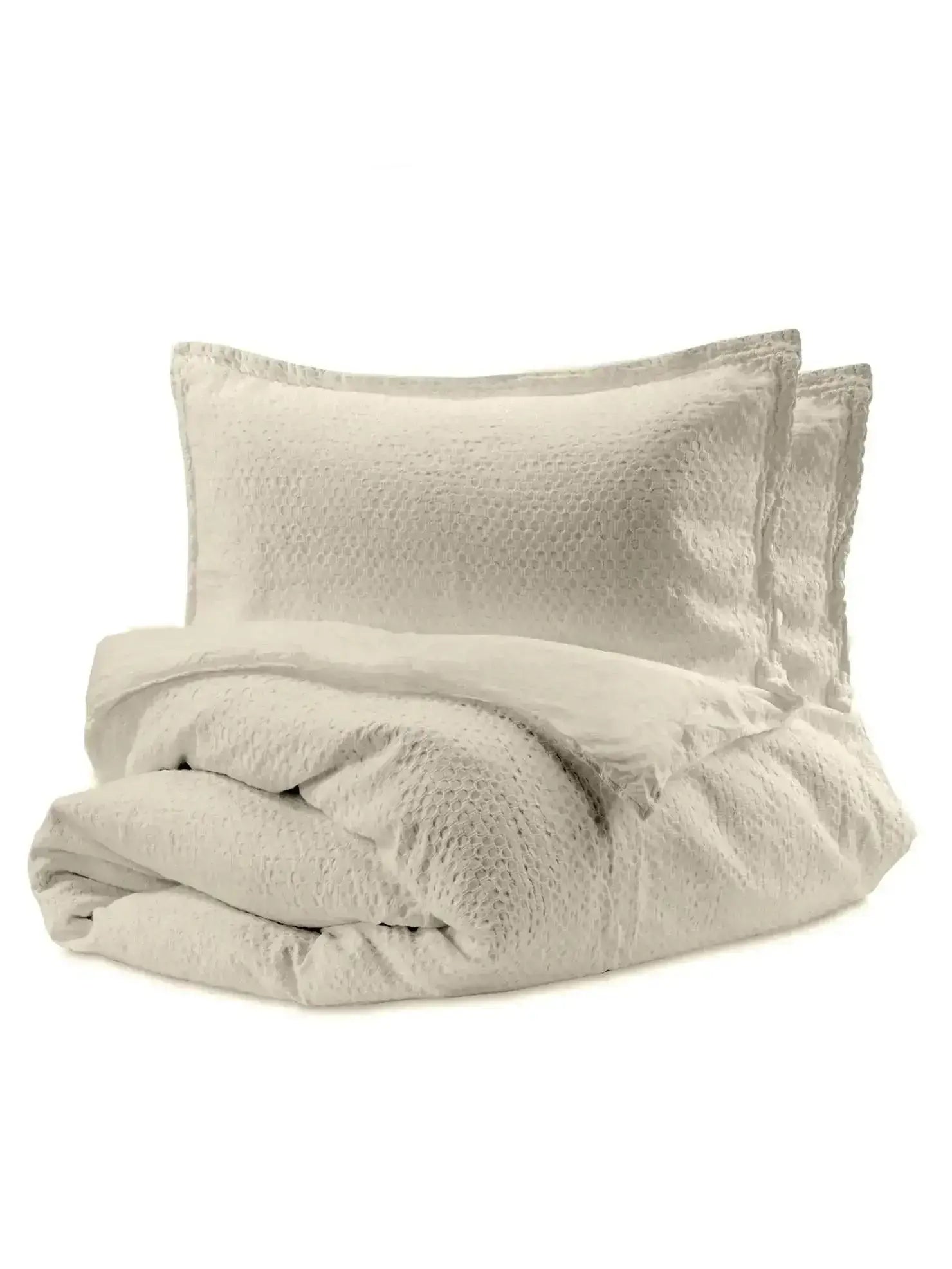 Housse de couette Nina en coton matelassé et coton percale- SABLE - Premium Housse de couette from DOLCE BIANCA - Just $319.99! Shop now at Literie-Déco et moi 