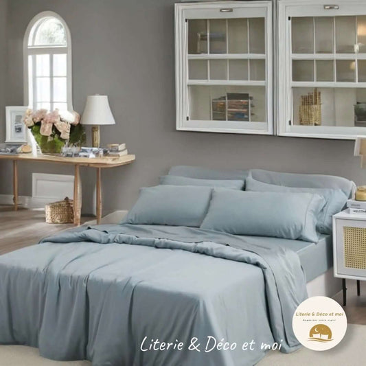 Housse de couette en BAMBOU ( Bleu ) - Collection Literie - Déco et Moi - Literie - Déco et moi