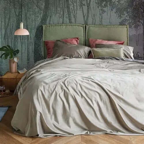 Housse de couette en velours gris VELOUTÉ - Par Brunelli - Literie - Déco et moi