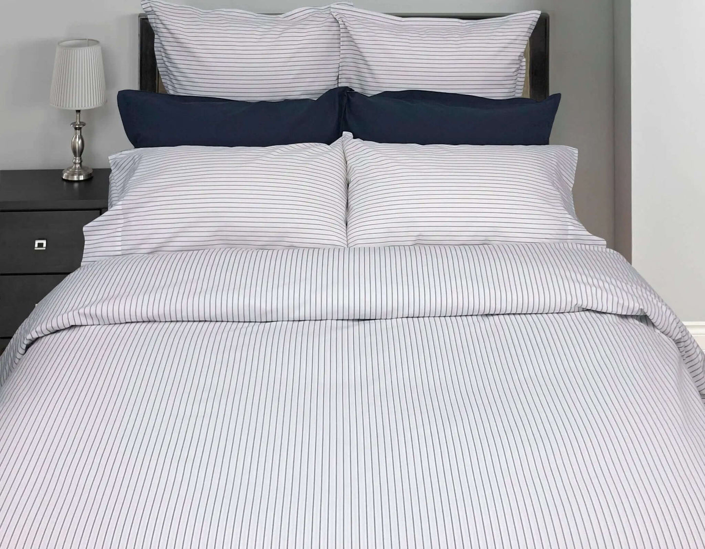 Housse de couette rayée marine GEORGIA ( FAIT AU CANADA ) - Literie - Déco et moi