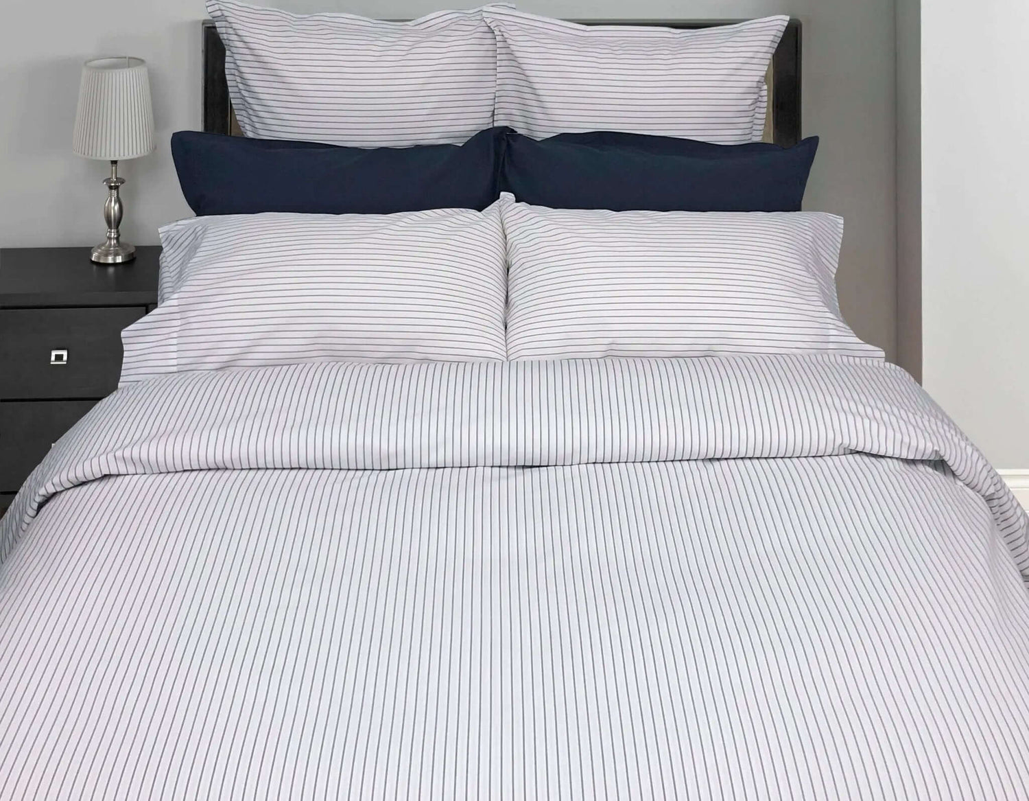 Housse de couette rayée marine GEORGIA ( FAIT AU CANADA ) - Literie - Déco et moi