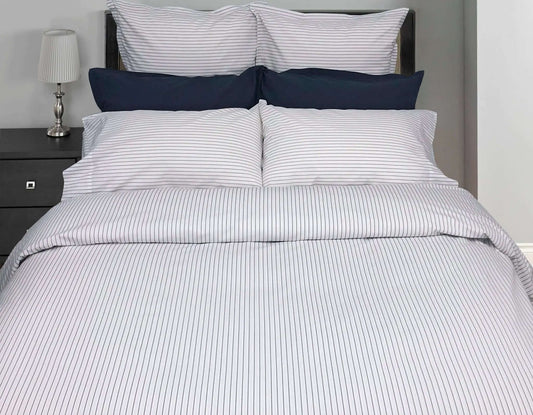 Housse de couette rayée marine GEORGIA ( FAIT AU CANADA ) - Literie - Déco et moi
