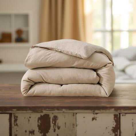 Housse de couette 100% lin francais (165 GSM) -Khaki Housse de couette  ,disponible chez Literie-Déco et moi 
