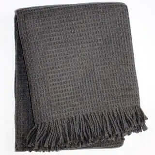 Jeté BASIC GAUFRÉ GRIS FONCÉ ( 55'' X 70'') - Literie - Déco et moi