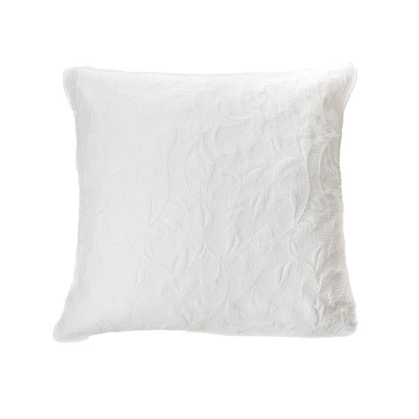 Cache coussin piqué blanc LIANA ( 18'' X 18'')- Par Brunelli Cache coussin  ,disponible chez Literie-Déco et moi 