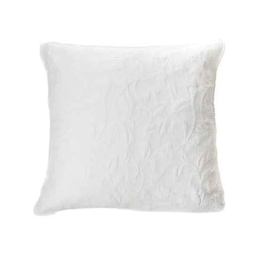 Cache coussin piqué blanc LIANA ( 18'' X 18'')- Par Brunelli Cache coussin  ,disponible chez Literie-Déco et moi 