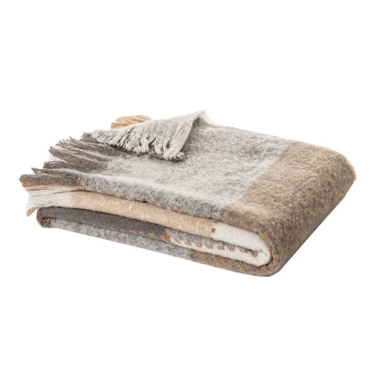 Jeté a carreaux gris et taupe Lovely- Par Brunelli - Jeté Brunelli - Literie-Déco et moi 
