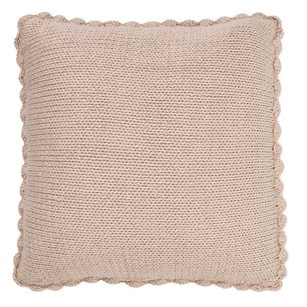 Cache oreiller européen en tricot beige MAMOUNETTE  ( 25'' X 25'')- Par Brunelli (Livraison Automne 2023 ) Cache oreillers  ,disponible chez Literie-Déco et moi 