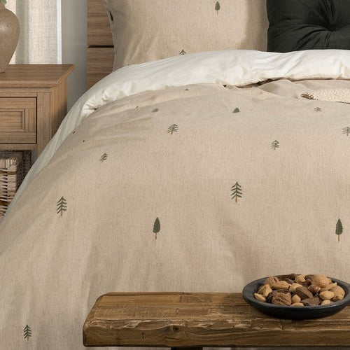 Ensemble housse de couette avec des sapins PAPOU- Par Brunelli - Housse de couette Brunelli - Literie-Déco et moi 