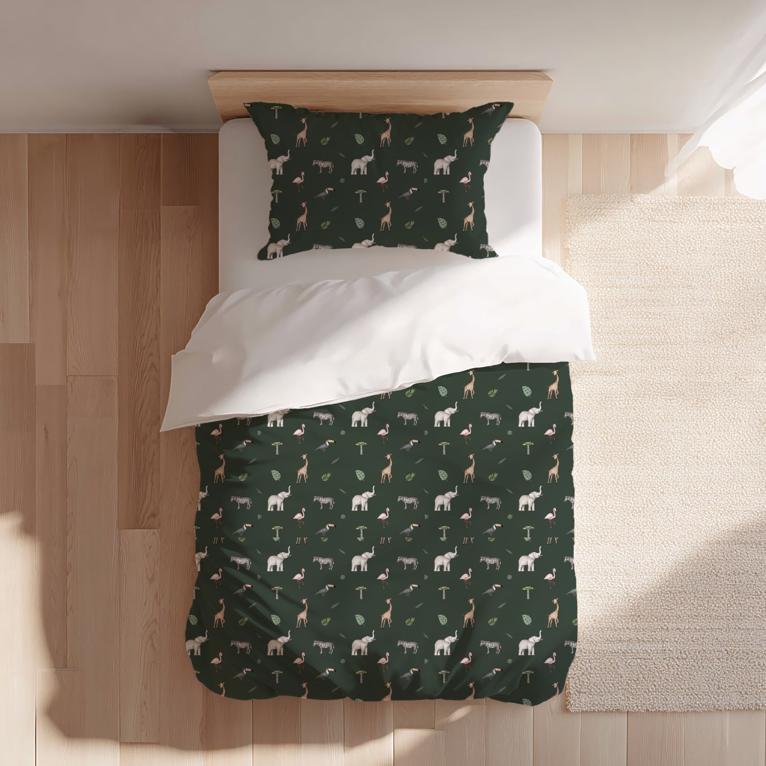 ( Fait au Québec) Ensemble housse de couette - SAFARI - housses de couette enfants Atelier la Fée - Literie-Déco et moi 