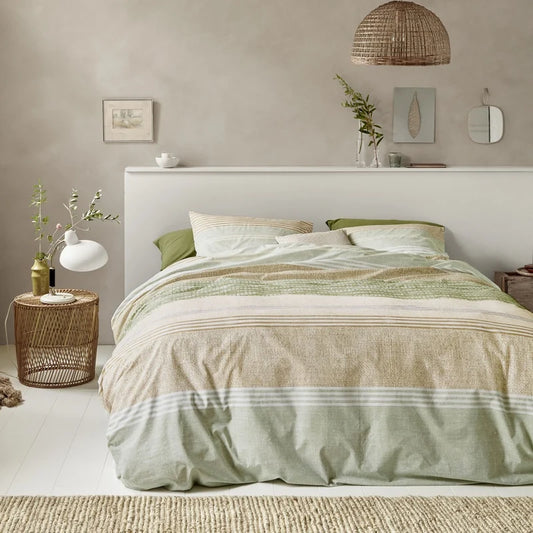 Ensemble housse de couette verte Shitake - Par Brunelli (Livraison AUTOMNE 2026)