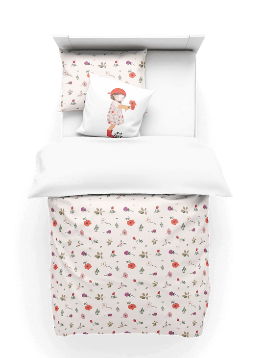 ( Fait au Québec) Housse de couette COQUELICOT housses de couette enfants  ,disponible chez Literie-Déco et moi 